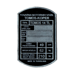 Tablica ID Tomos 14TL Tablica ID Tomos 14TL